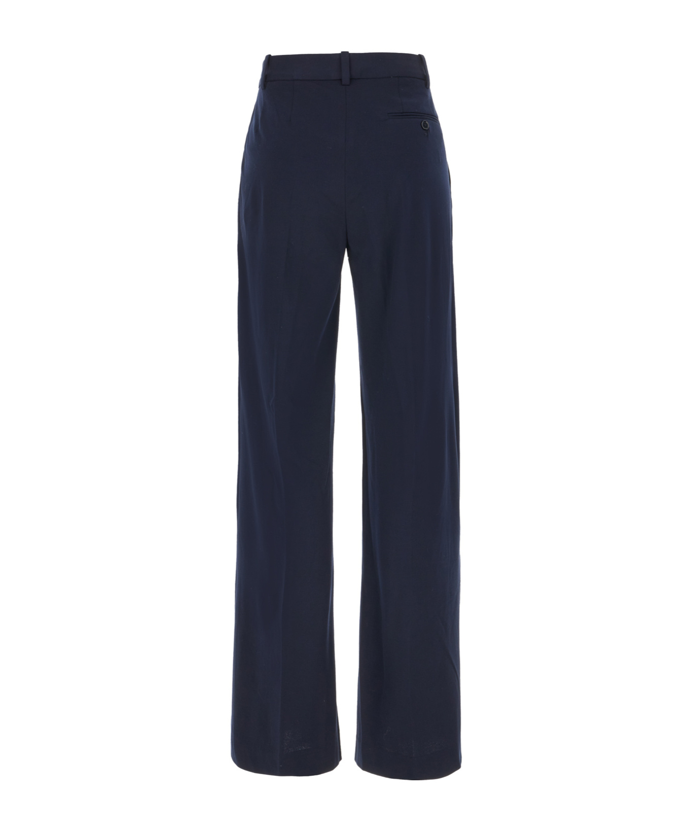 Circolo 1901 Stretch Cotton Wide-leg Pants With Ironed Pleat In Blue