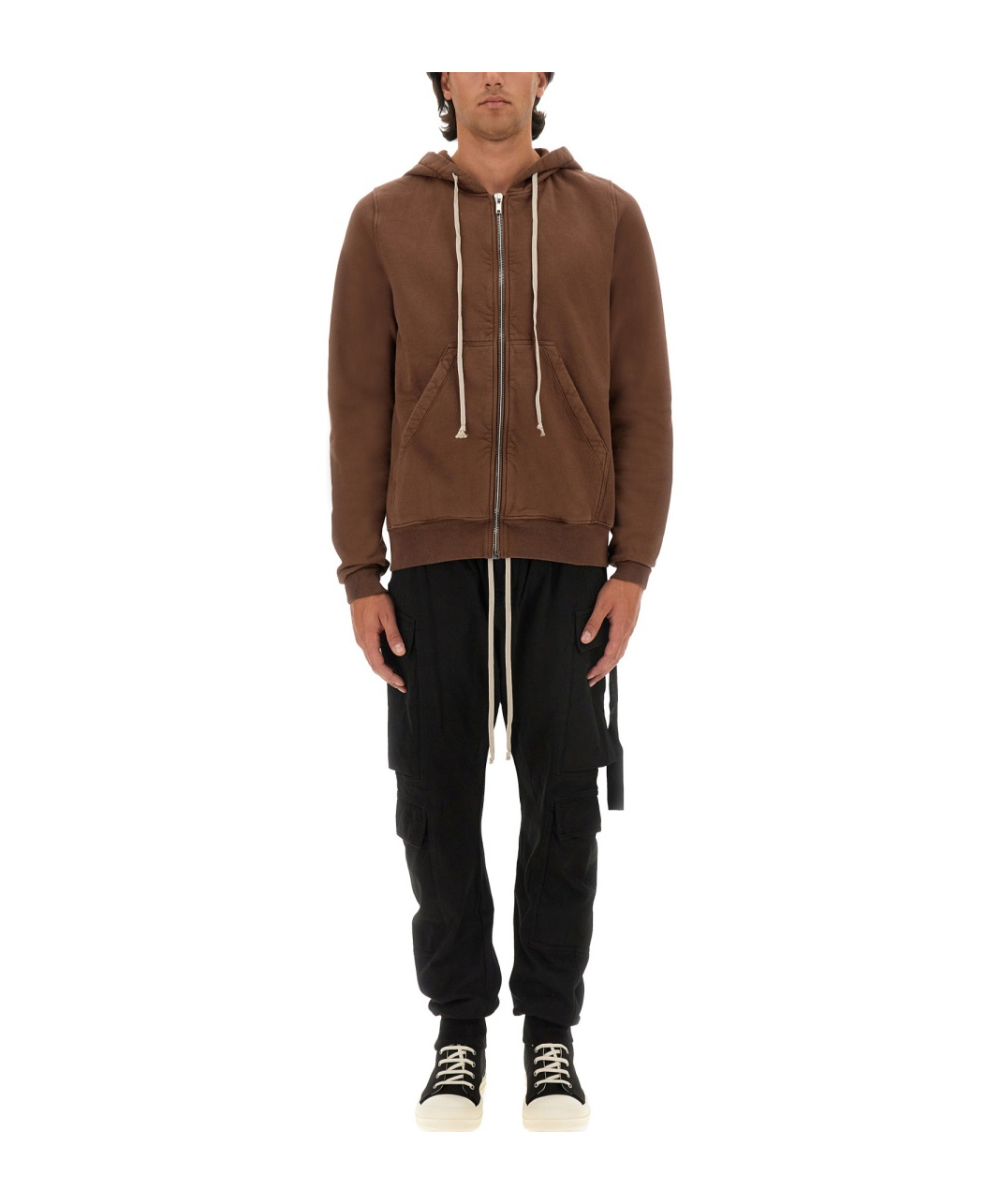 Rick Owens Drkshdw Hooded Sweater In Brown