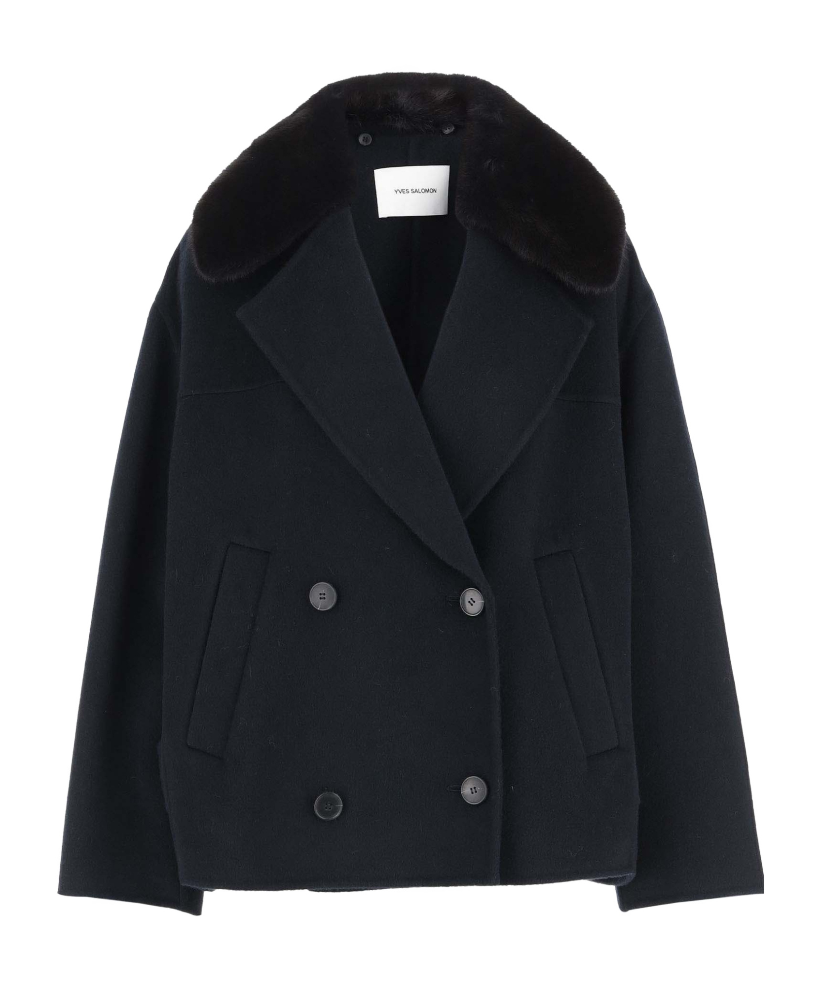 Shop Yves Salomon Short Coat In Black
