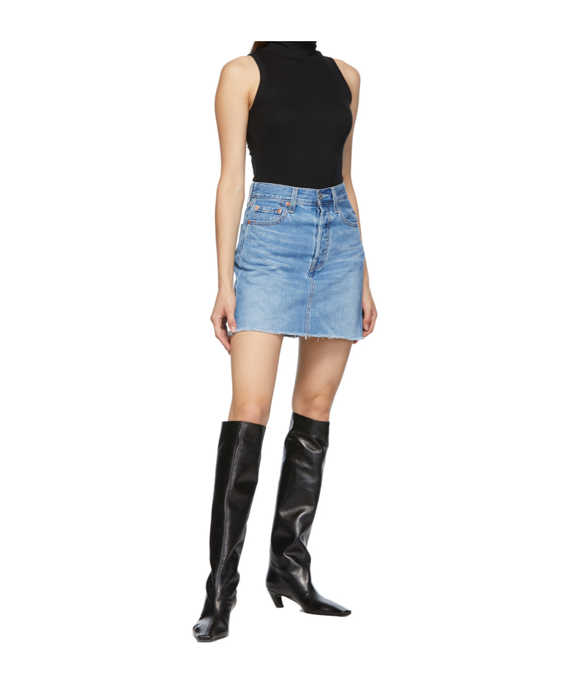 Khaite Davis Slouchy Leather Knee Boots In Black