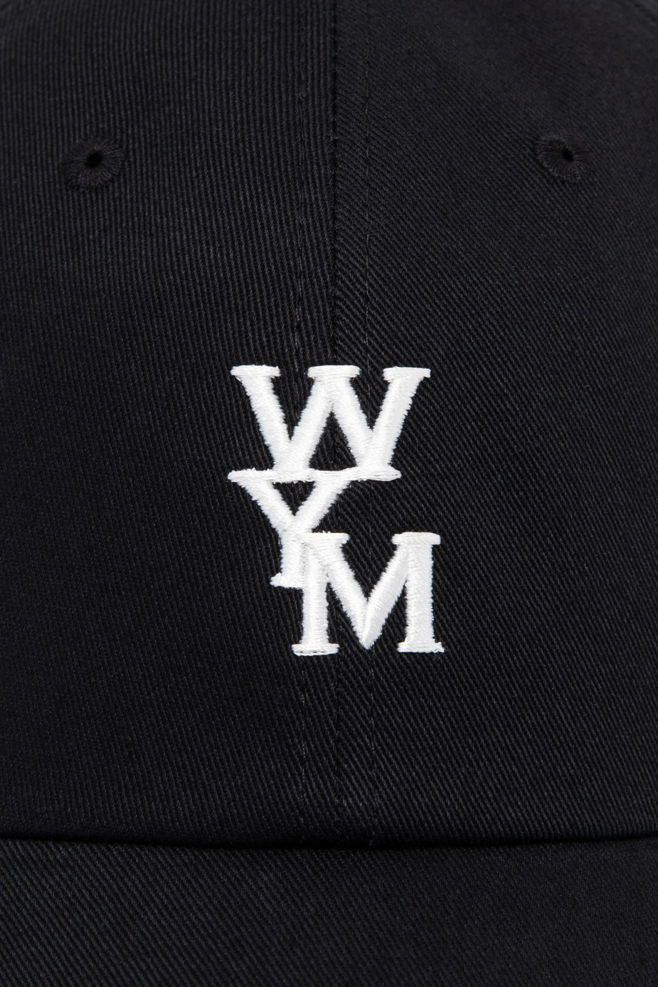 Wooyoungmi Black Baseball Cap With Logo Print On The Front And Logo Lettering On The Rear In Black