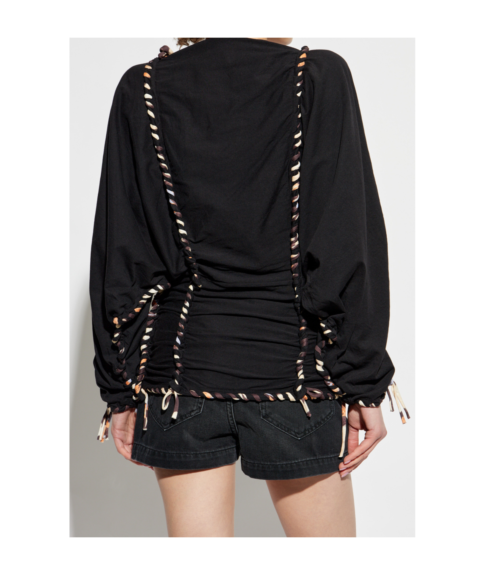 Isabel Marant Zaolia Twisted Cotton Top In Black