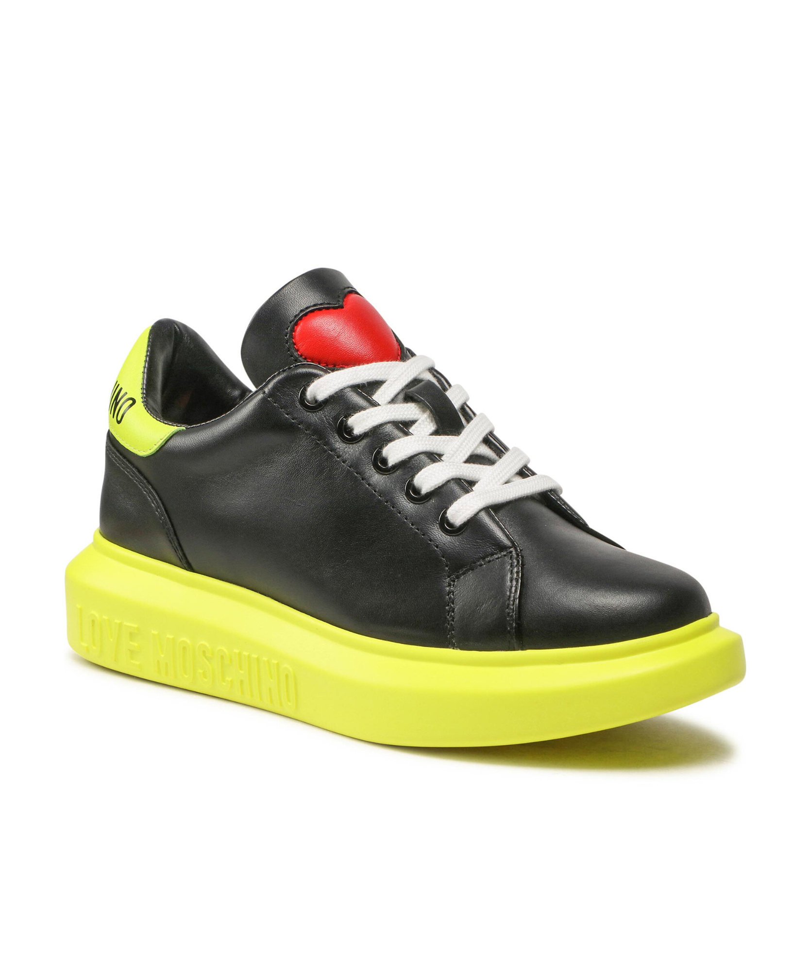 Moschino Lace-up Low-cut Sneakers In Black