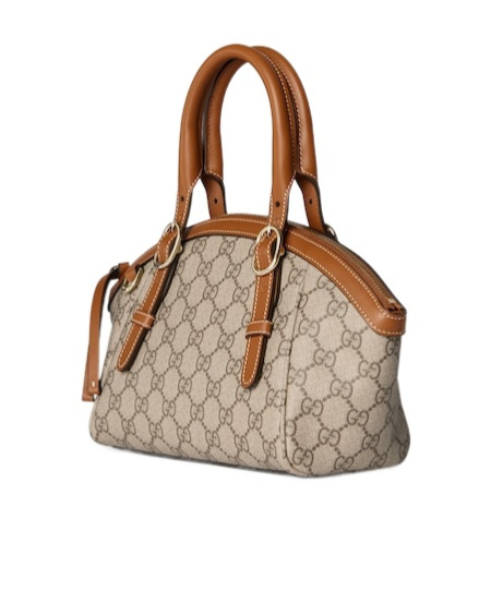 Gucci Gg Emblem Small Tote In Brown