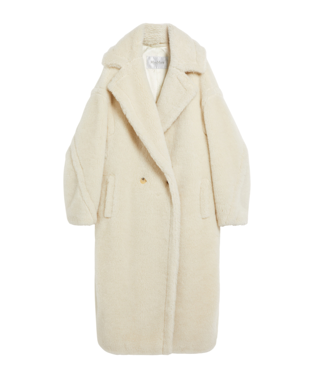 Max Mara Teddy Bear Icon Double-breasted Coat In White