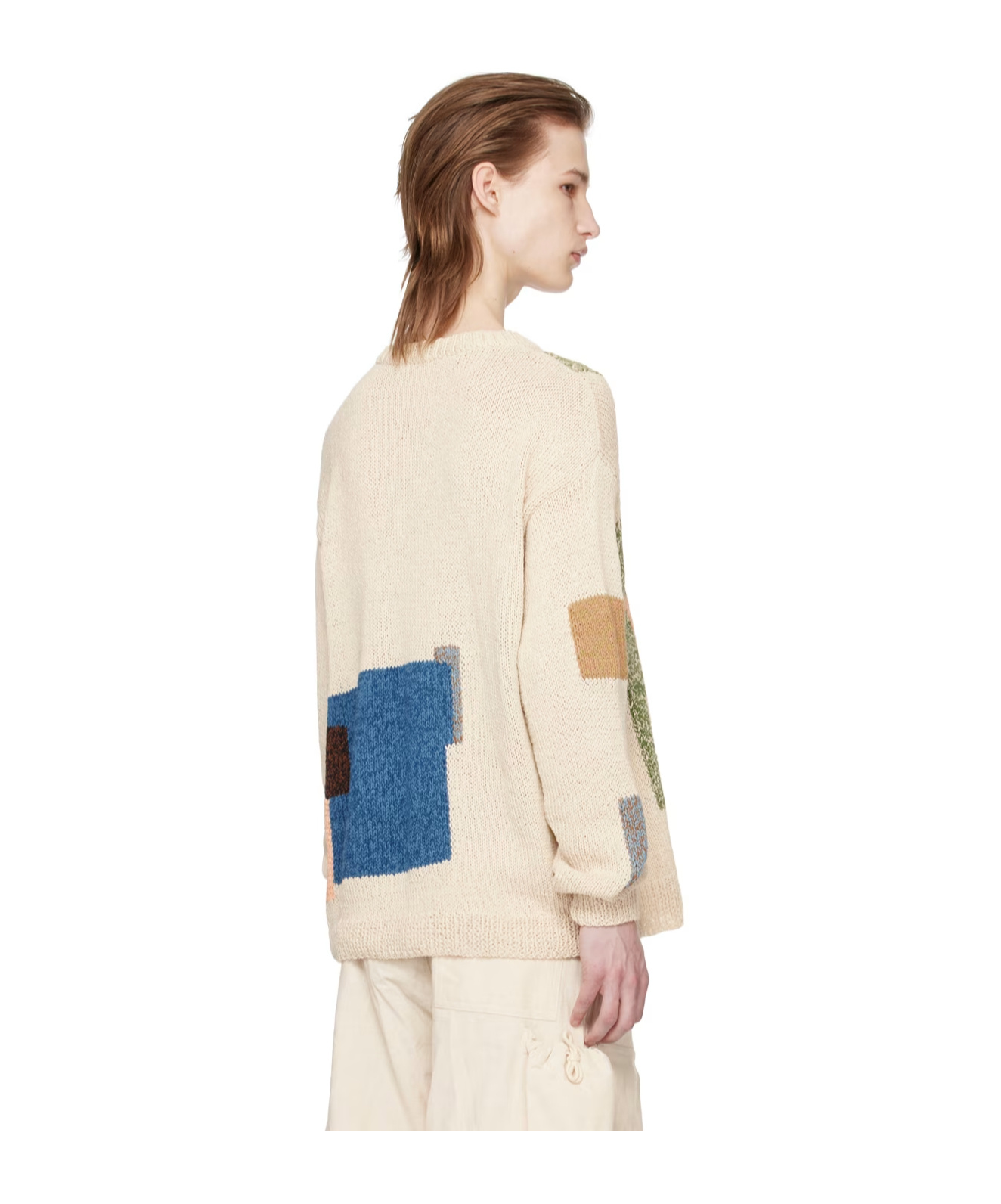 Story Mfg. Off-white Spinning Sweater In Gray