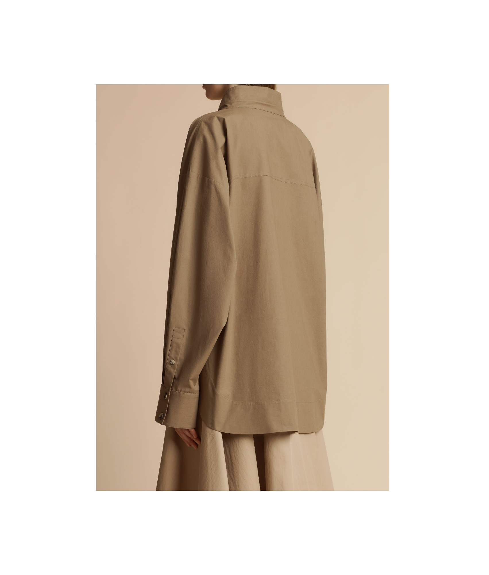 Khaite Open-necked Pullover Shirt In Brown
