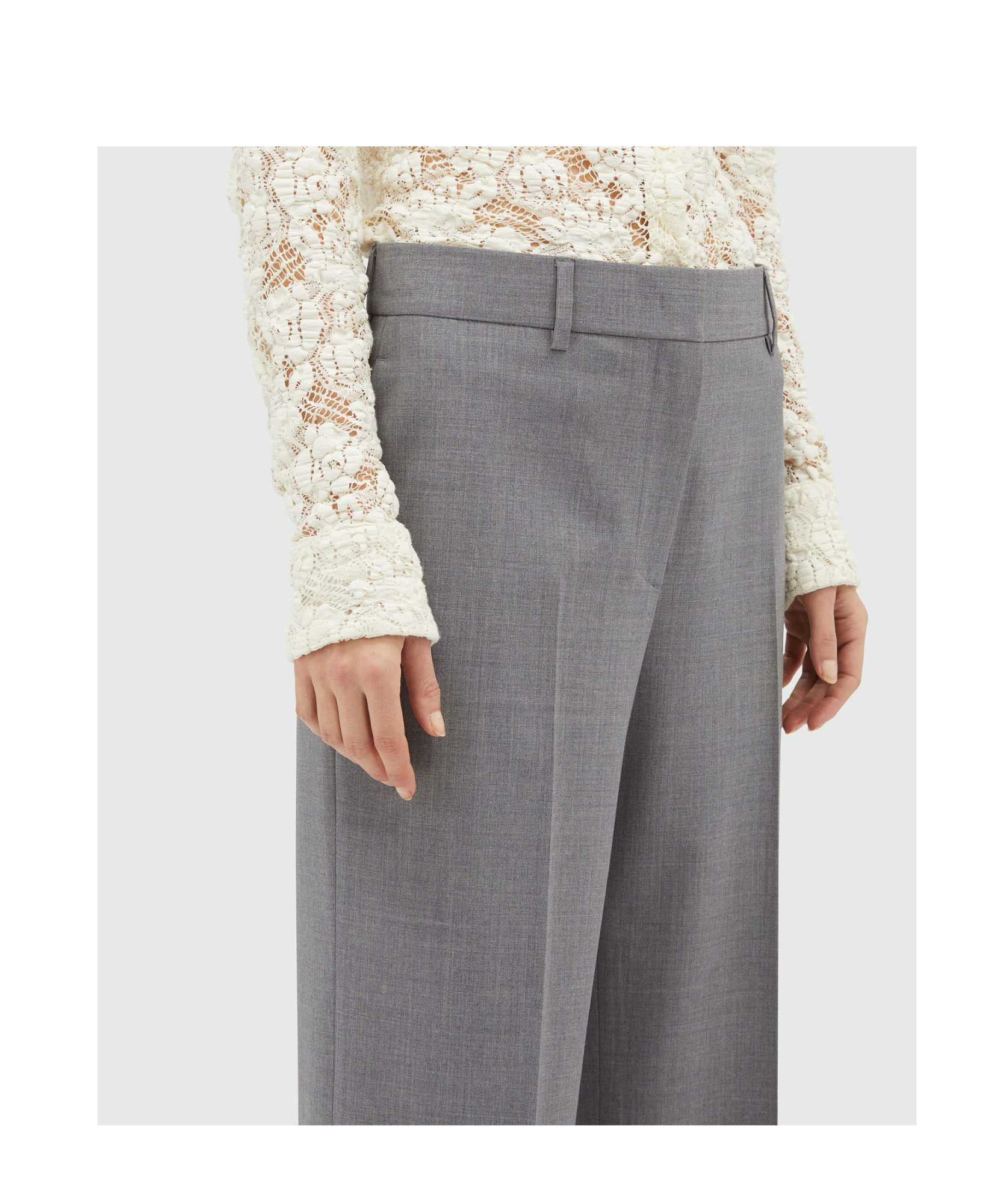 Msgm Tailored High-waisted Straight Leg Trousers In Gray