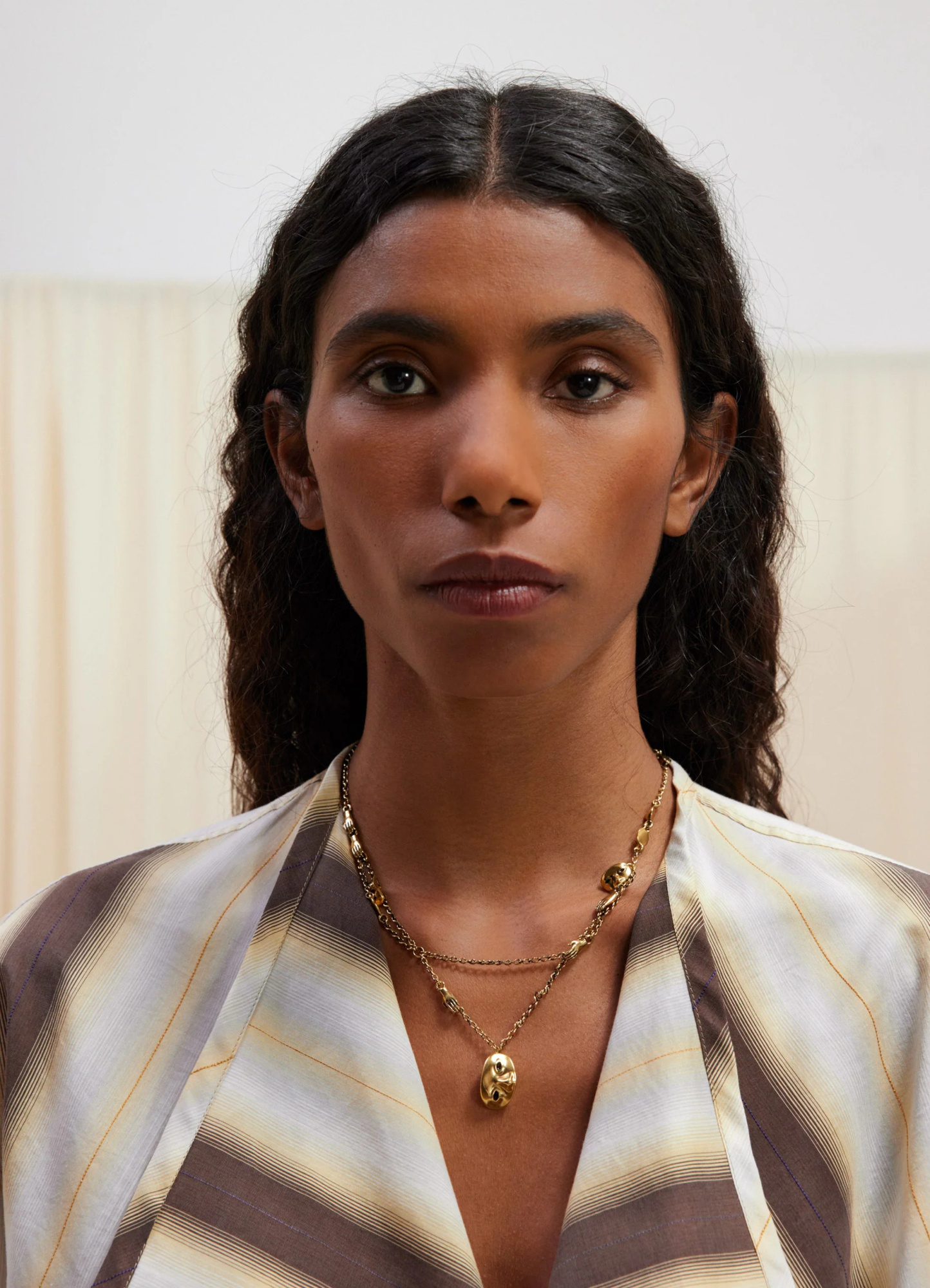 Lemaire Estampe Chain-link Necklace In Yellow