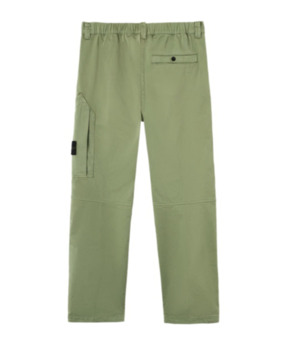 Stone Island Logo-patch Panelled Trousers In Green