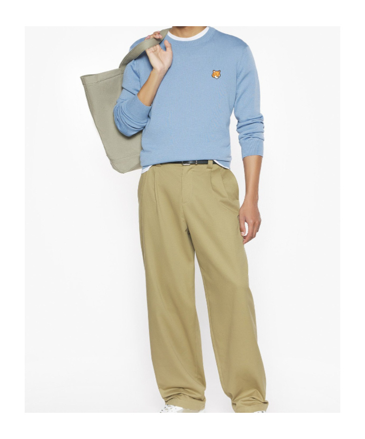 Maison Kitsuné Fox Head Patch Regular Sweater In Blue