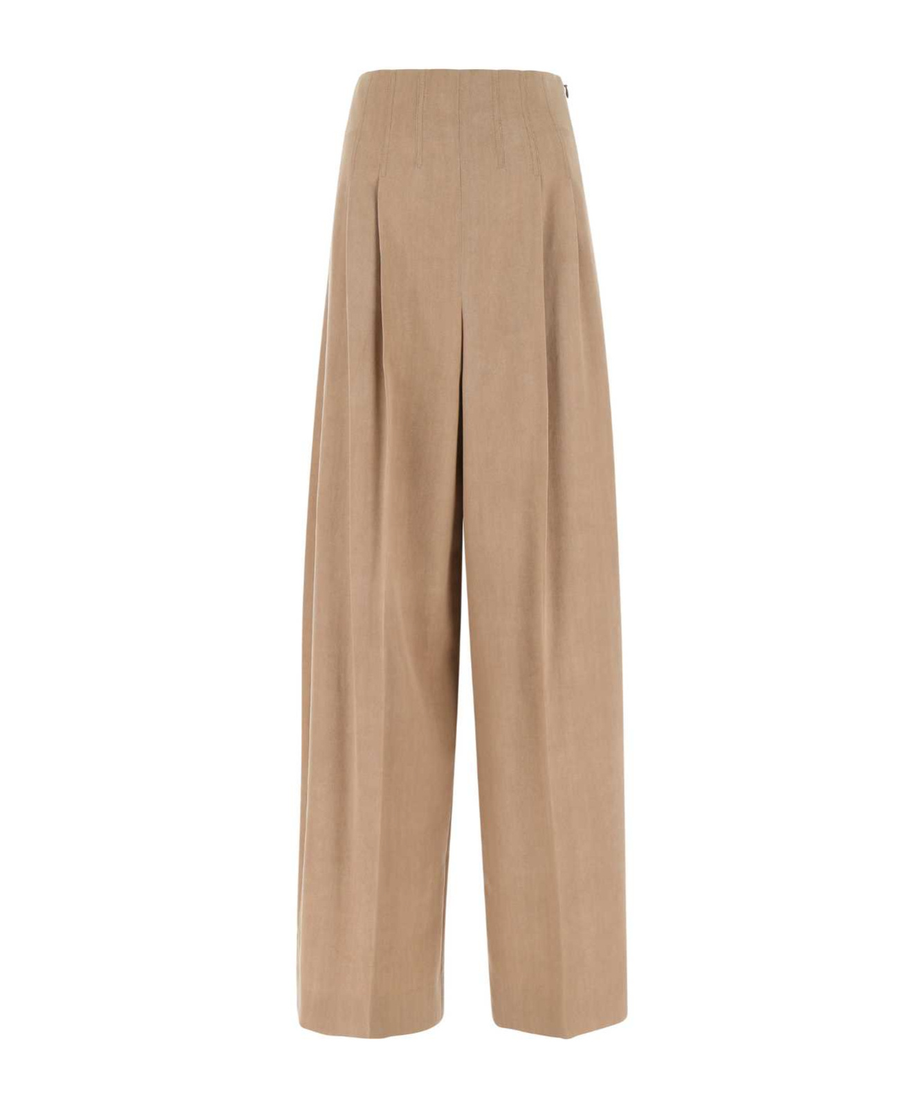 Chloé Virgin Wool Wide-leg Trousers In Nude