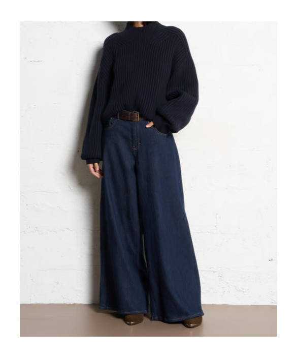 Soeur Oversized High-neck Merino Wool Sweater In Black