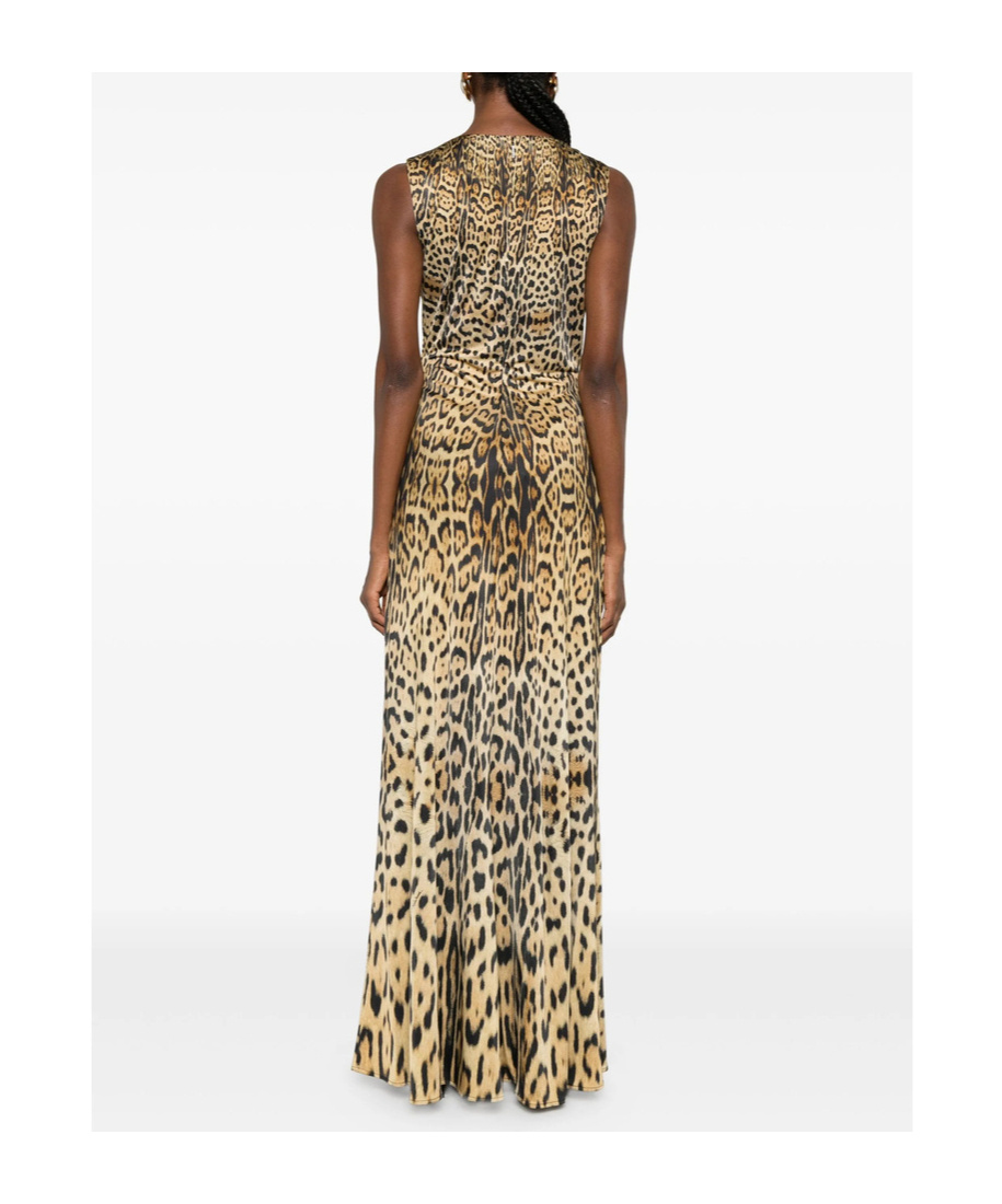 Roberto Cavalli Twisted Animal-print Dress In Multi