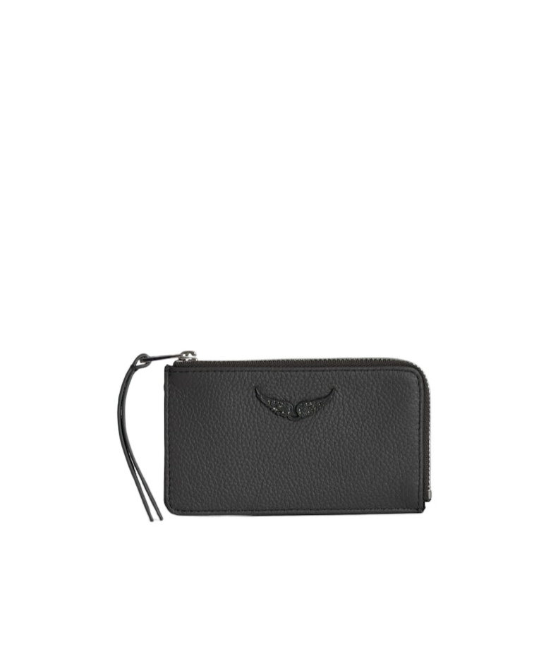 Zadig & Voltaire Zipper Card Holder In Black