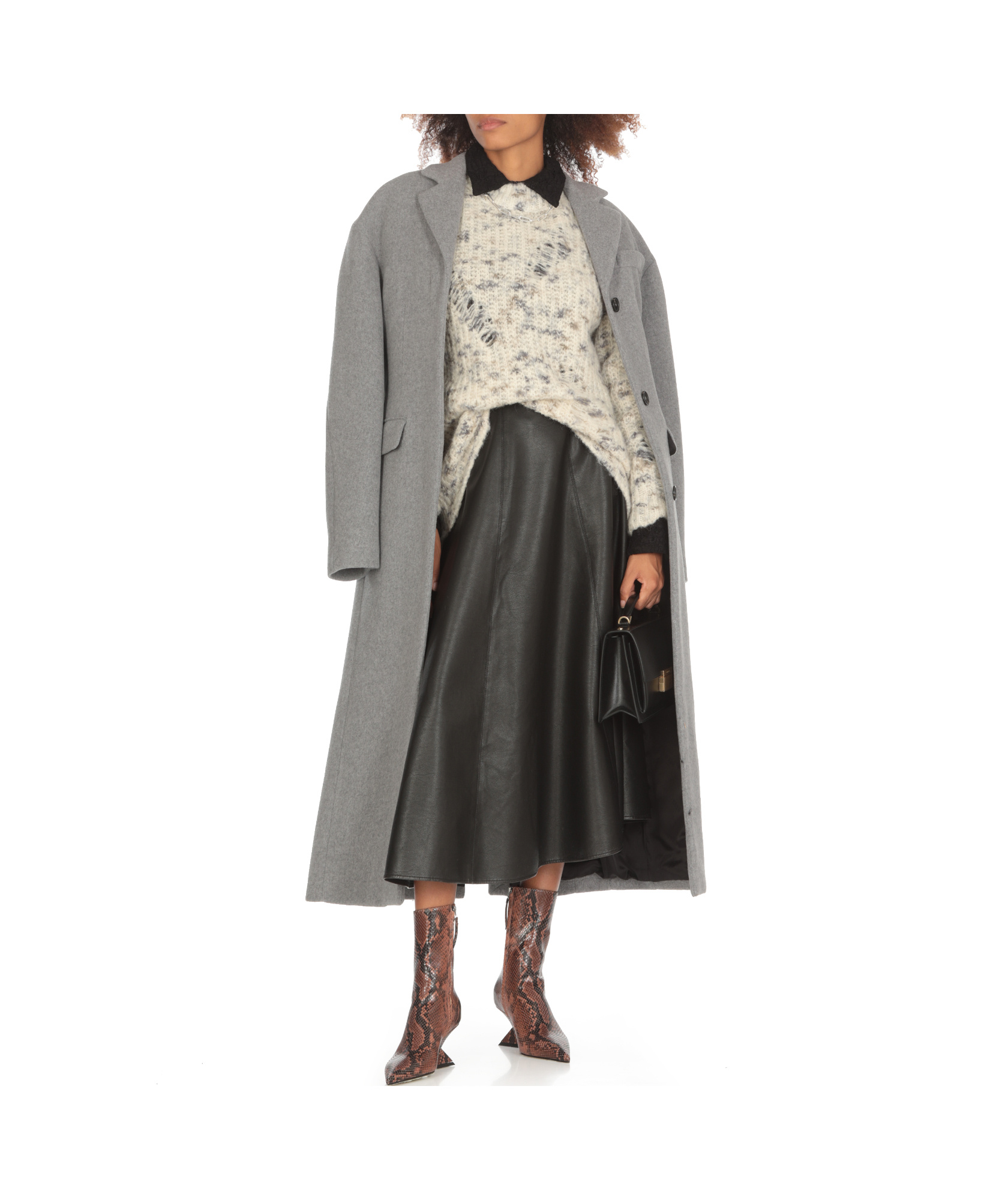 Msgm Wool Coat In Gray