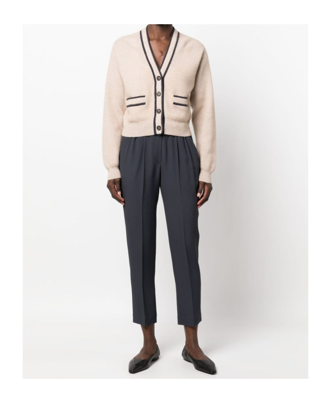 Brunello Cucinelli Cropped Tailored Trousers In Black