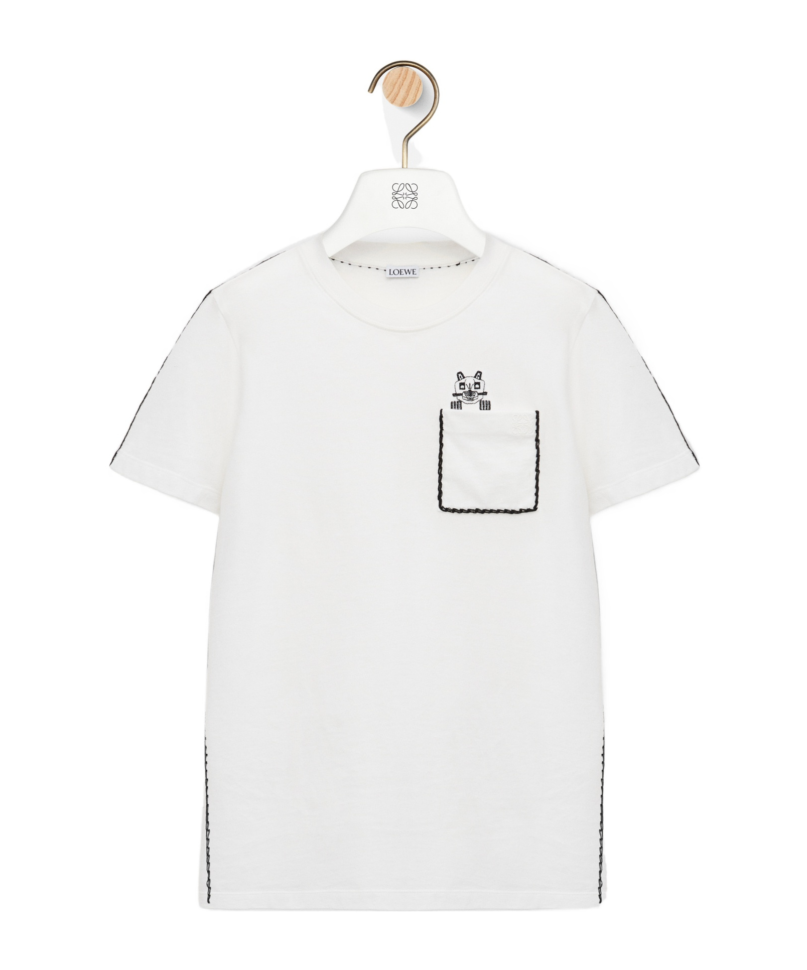 Loewe Anagram Embroidered Crewneck T-shirt In White