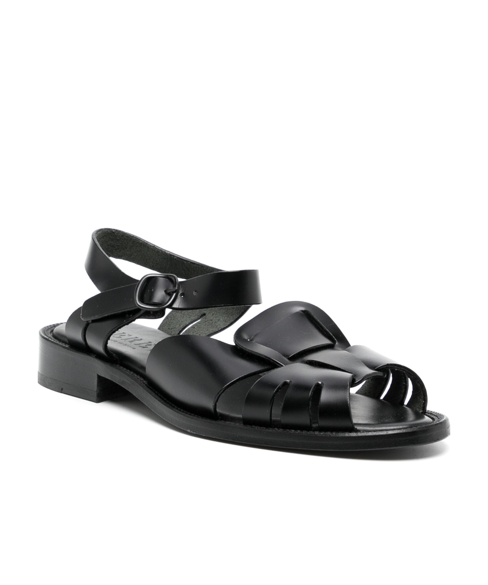 Hereu Ancora Cut-out Leather Sandals In Black