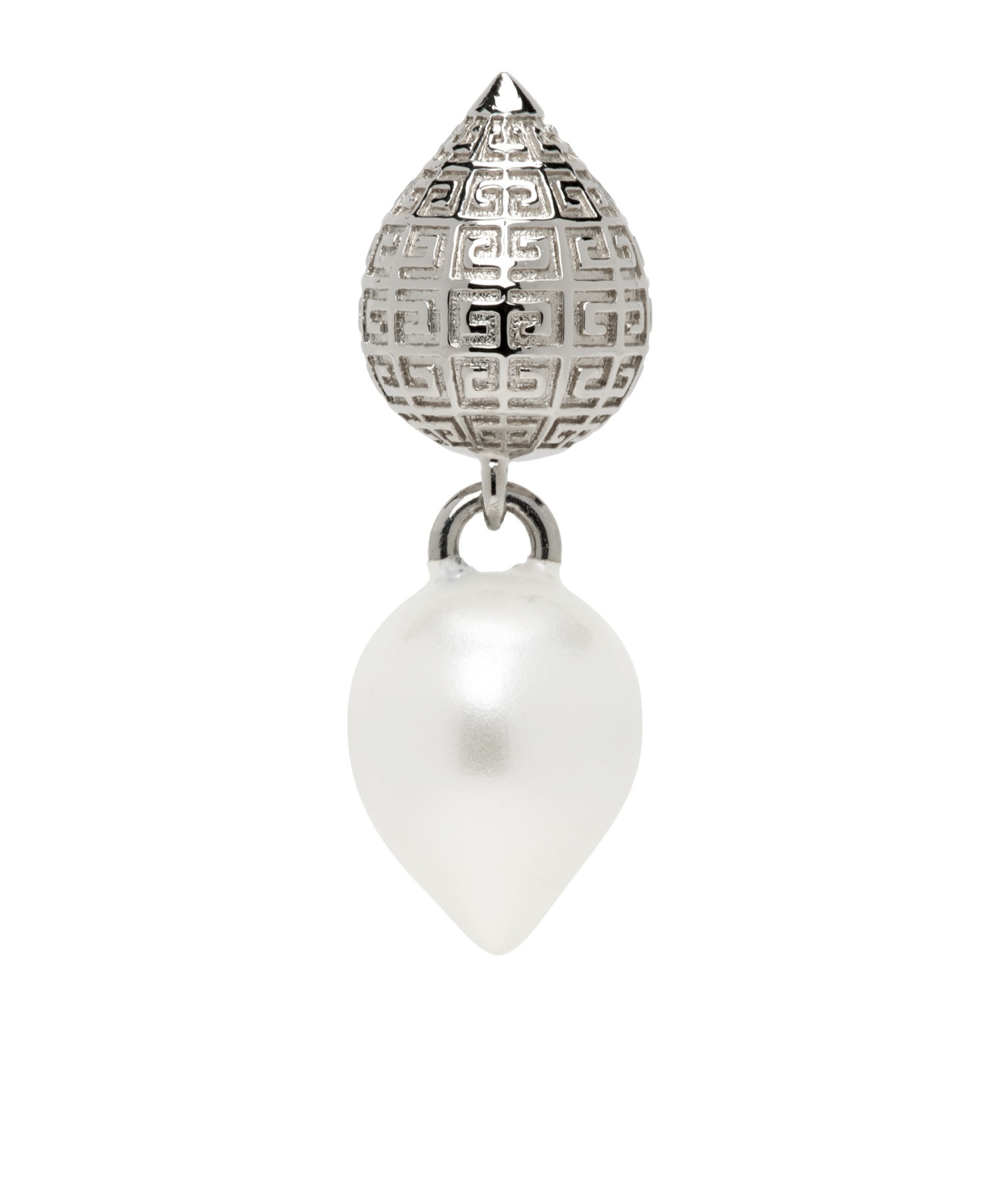 Givenchy Logo Pattern Single Earrings In White