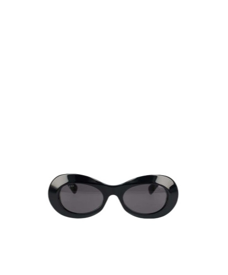 Gucci Interlocking G Oval-frame Sunglasses In Black