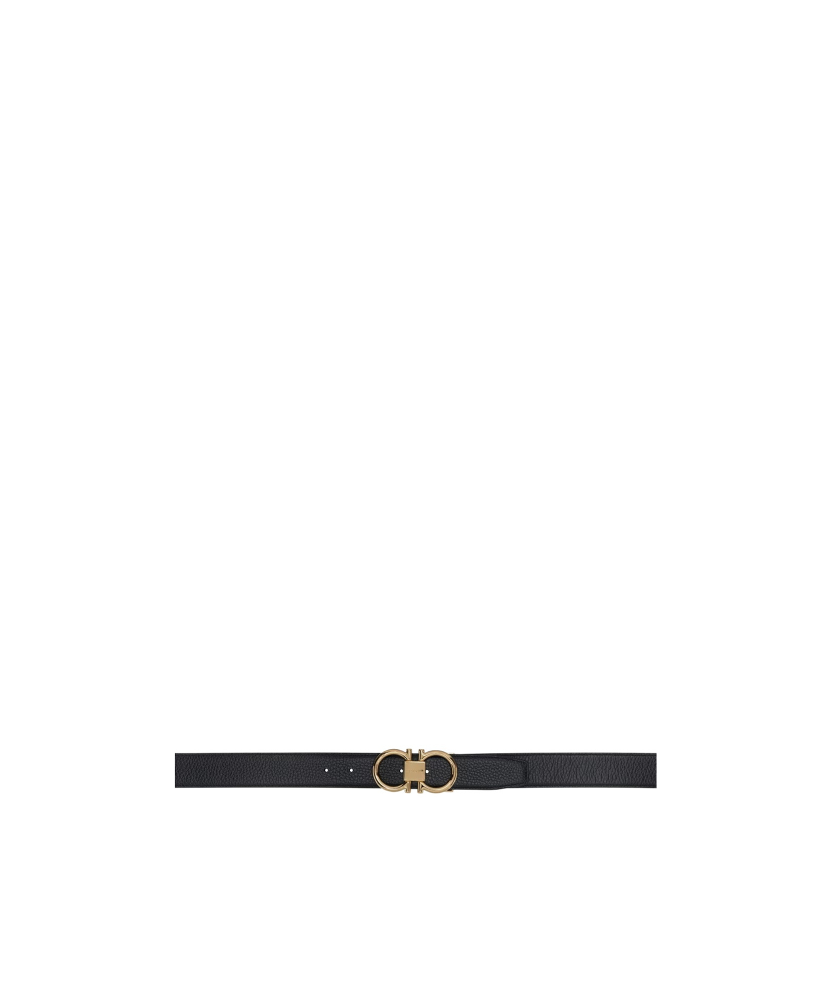 Ferragamo Gancini Double-sided Belt In Black