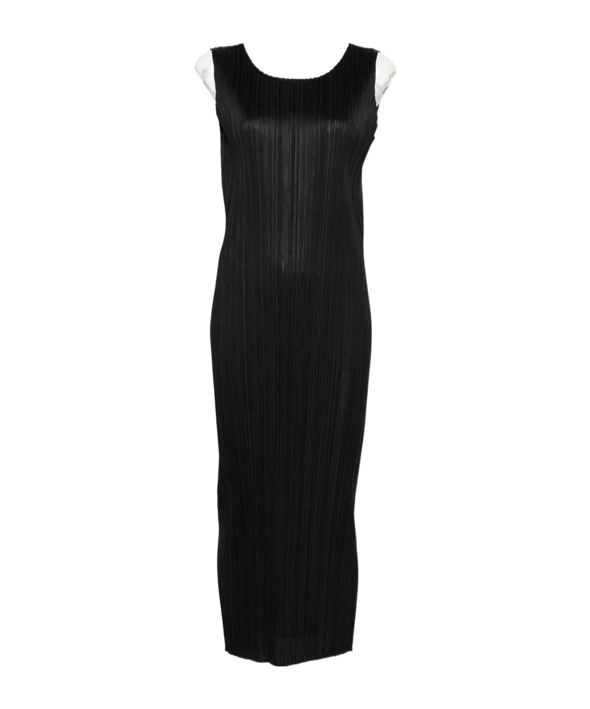 Issey Miyake Round-neck Sleeveless Dress In Black