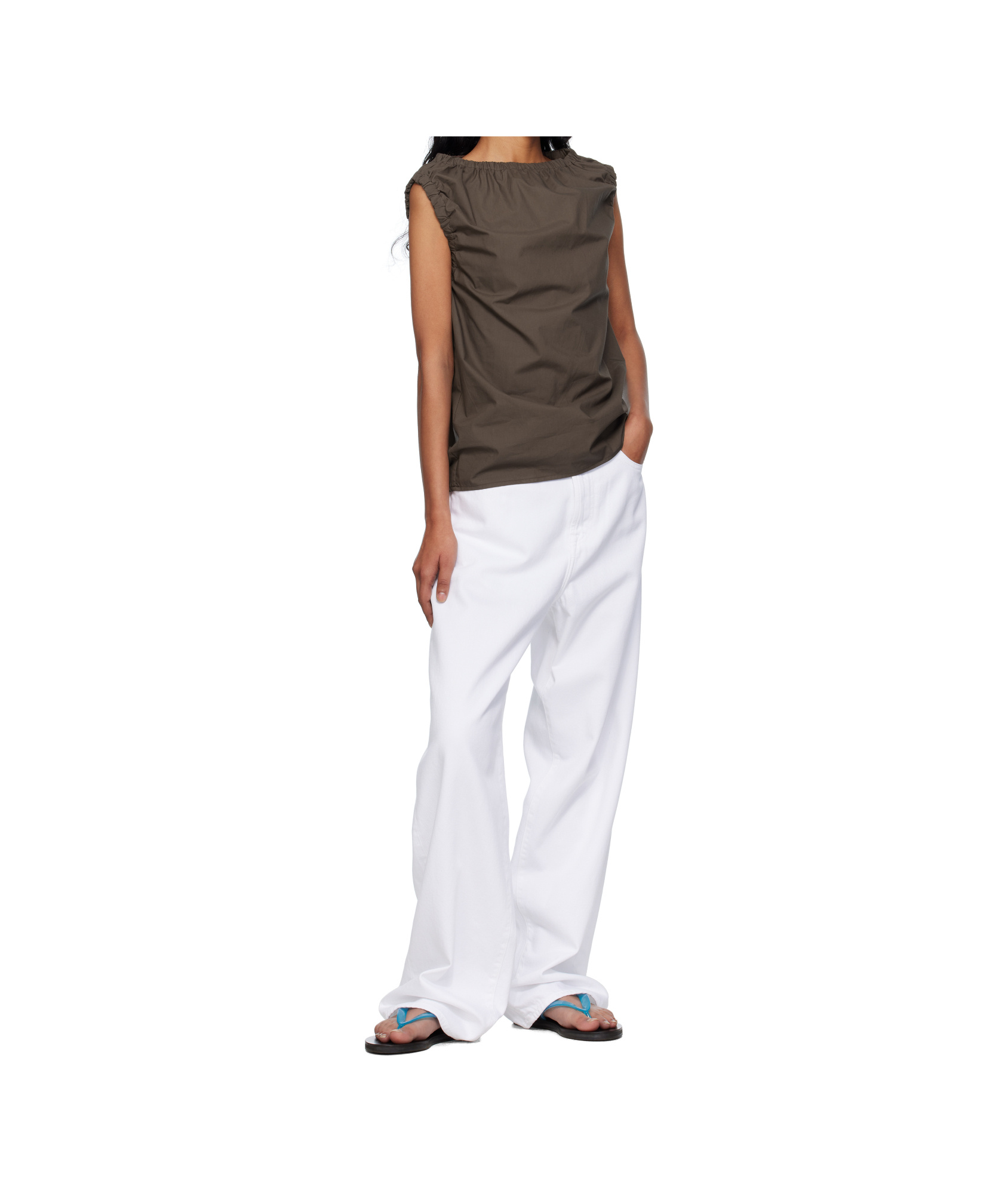 Baserange Pleated Blouse In Brown