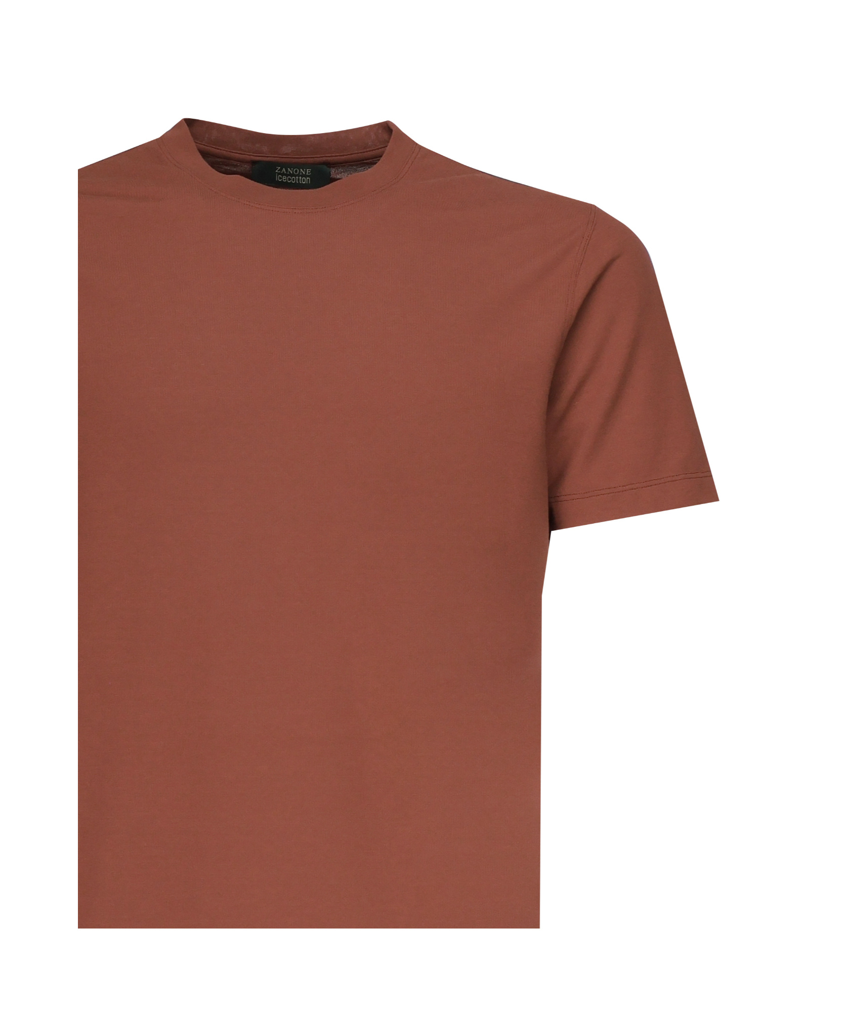 Zanone Crew-neck Short-sleeves T-shirt In Brown