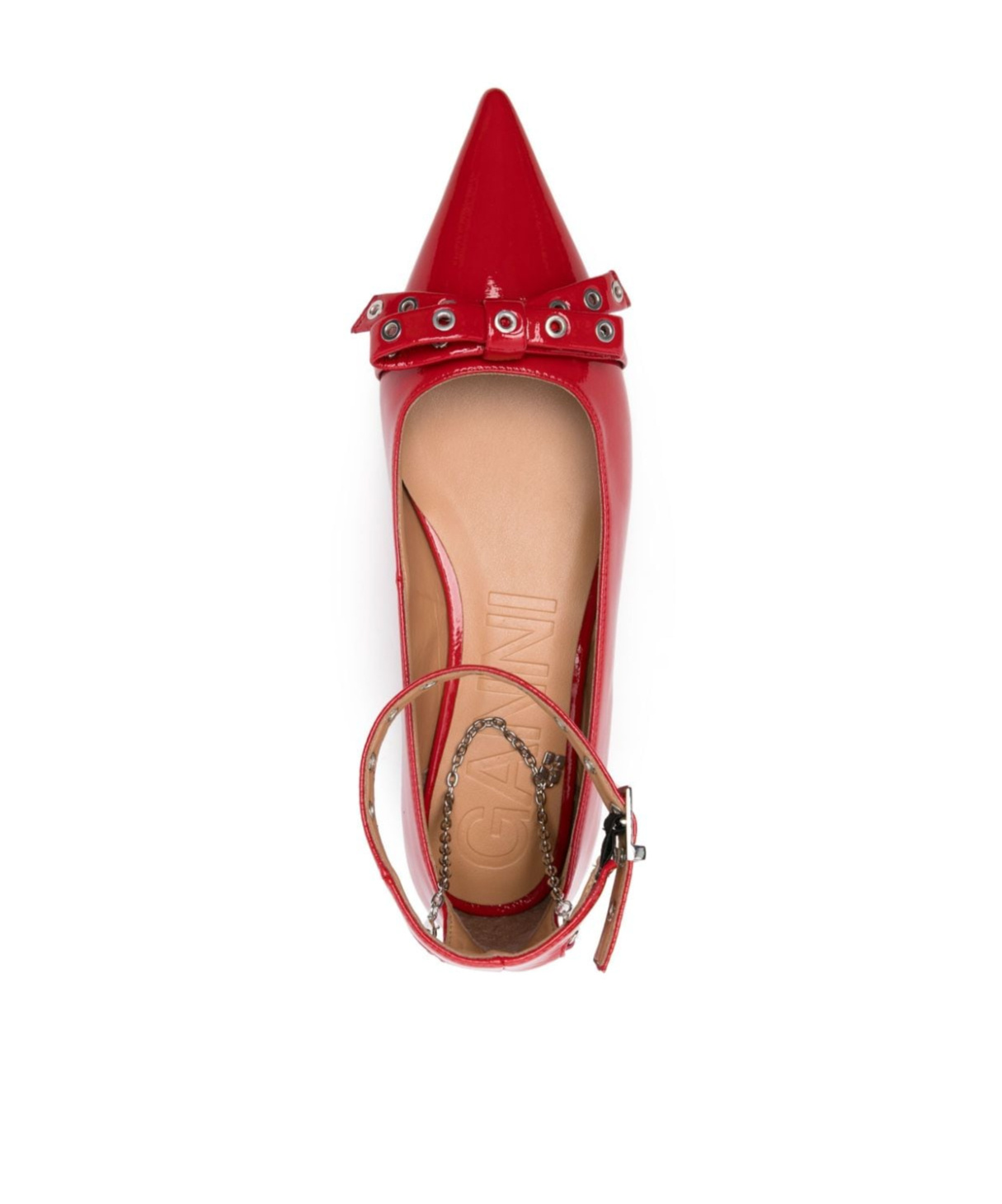 Ganni Jewel Ballerina In Red