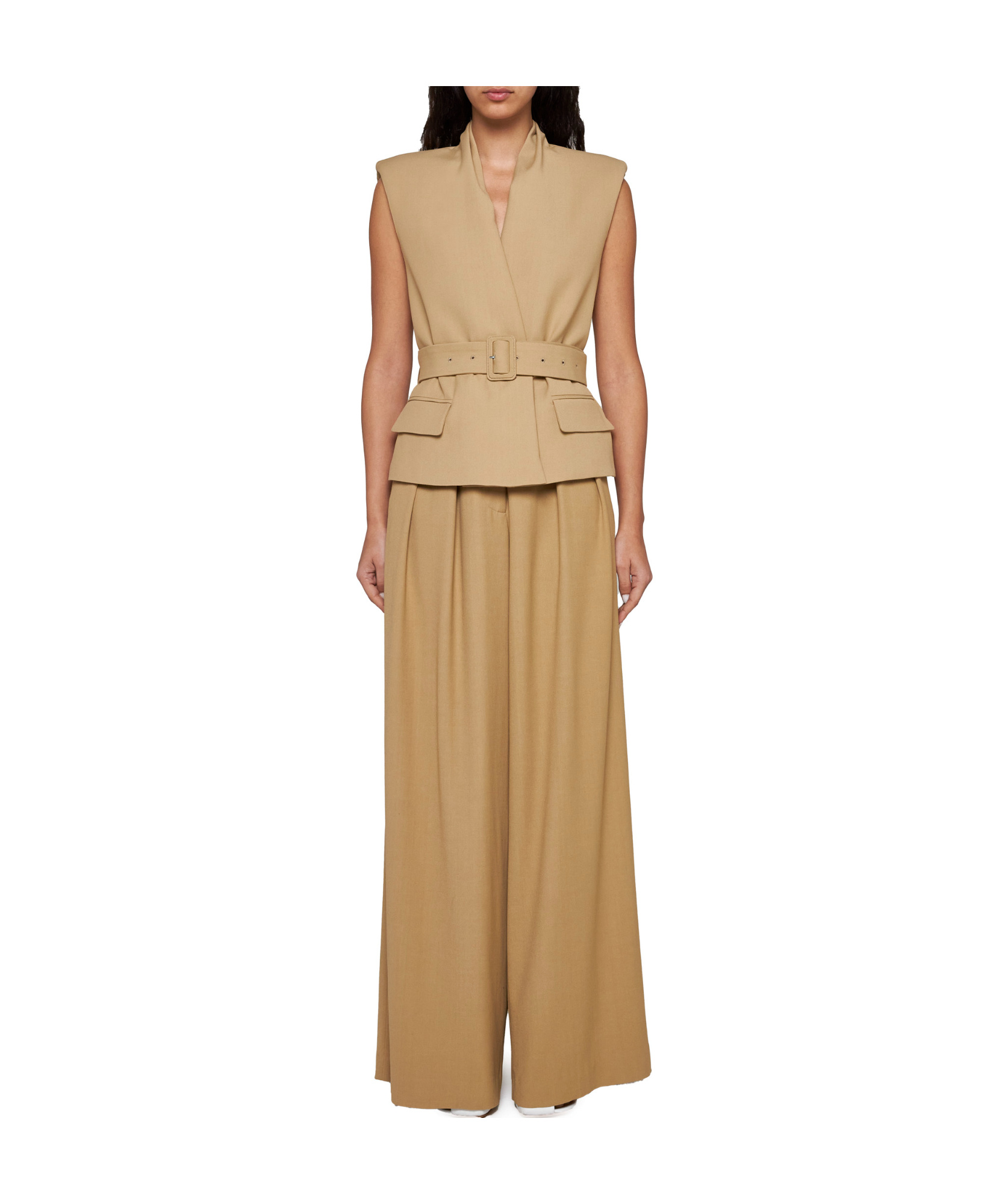 Dries Van Noten Viscose And Wool-blend Trousers In Nude