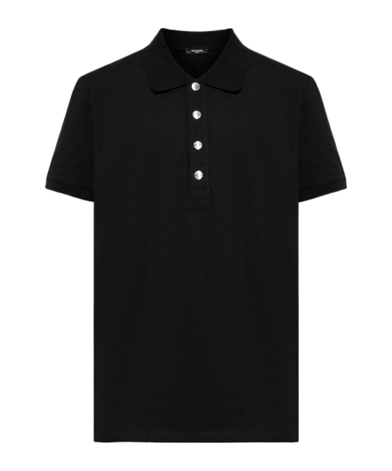 Shop Balmain Short-sleeve Polo Shirt In Black