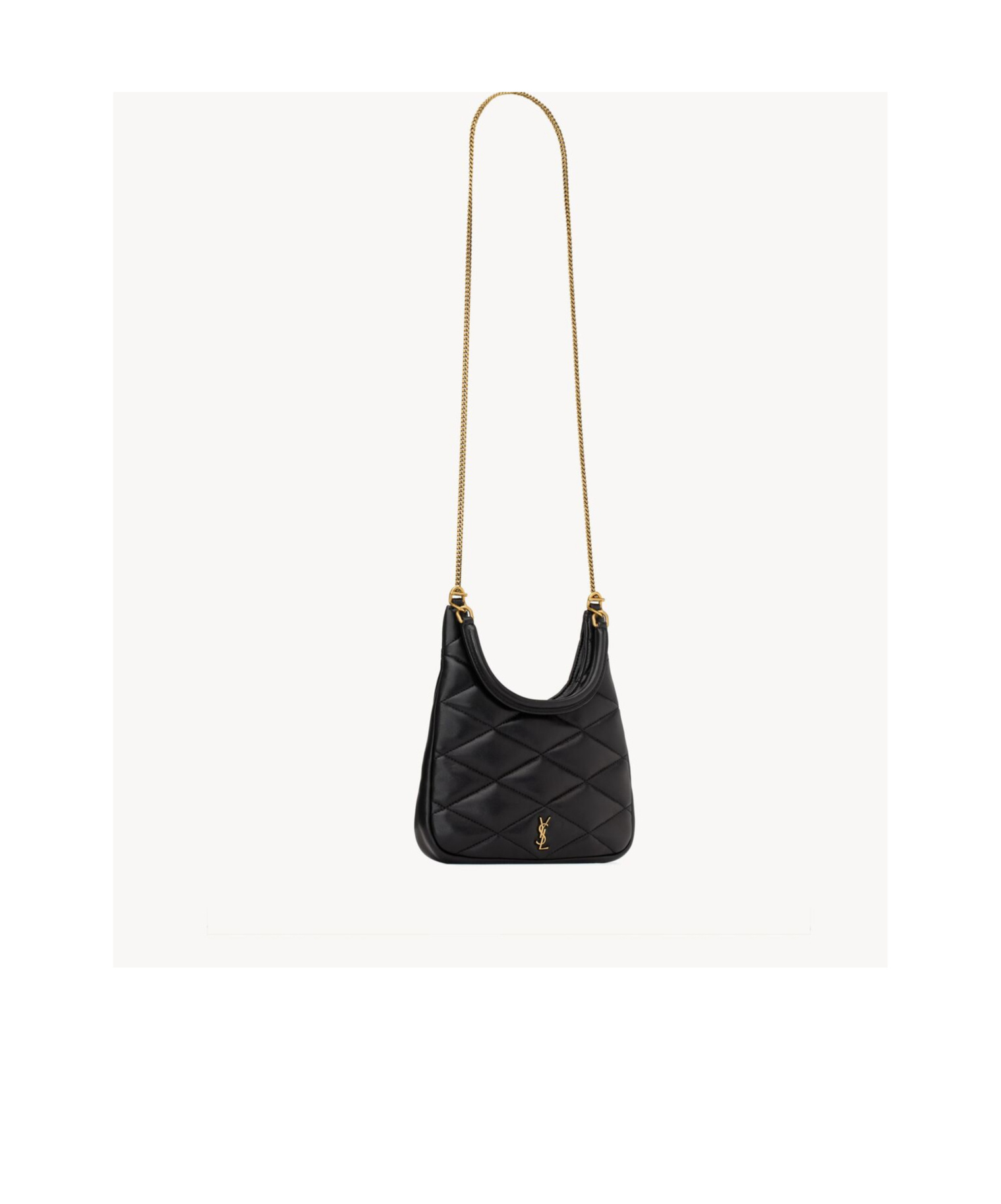 Saint Laurent Sade Mini Ysl Hobo Bag In Quilted Lambskin In Black
