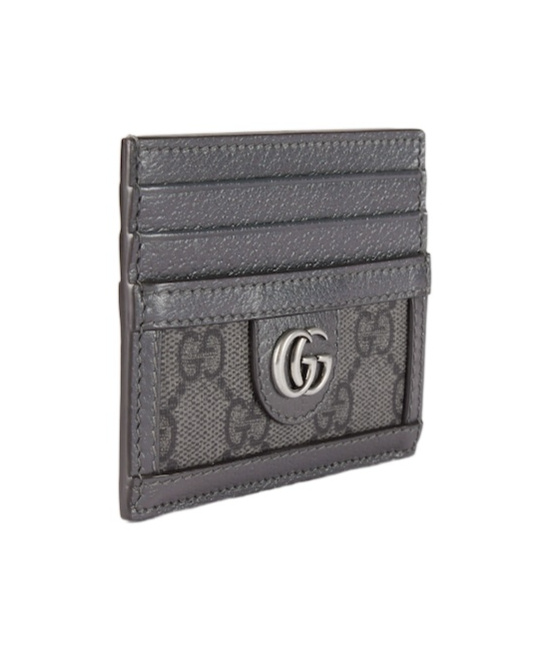 Gucci Gg Monogram Card Holder In Gray