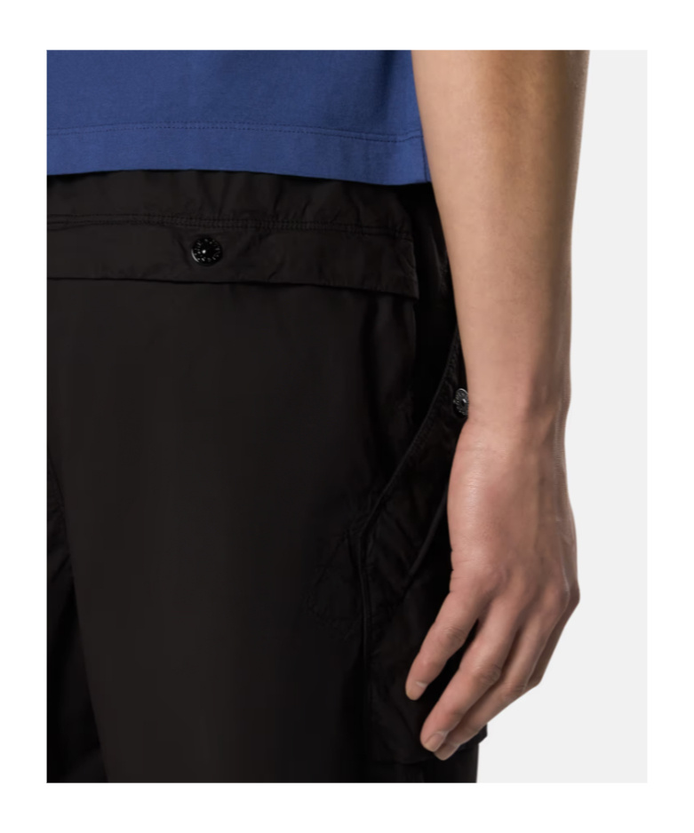 Stone Island Elastic Waist Shorts In Black