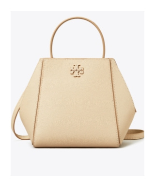 Shop Tory Burch Mcgraw Leather Bucket Bag In Nude