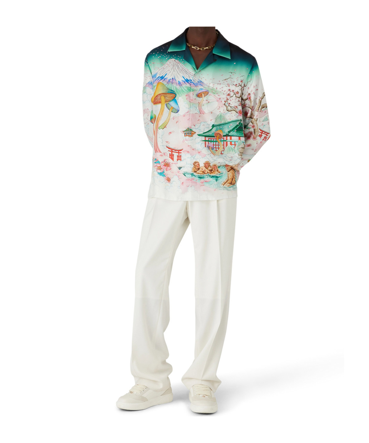 Casablanca Graphic Print Long Sleeve Shirt With Pocket In Multi