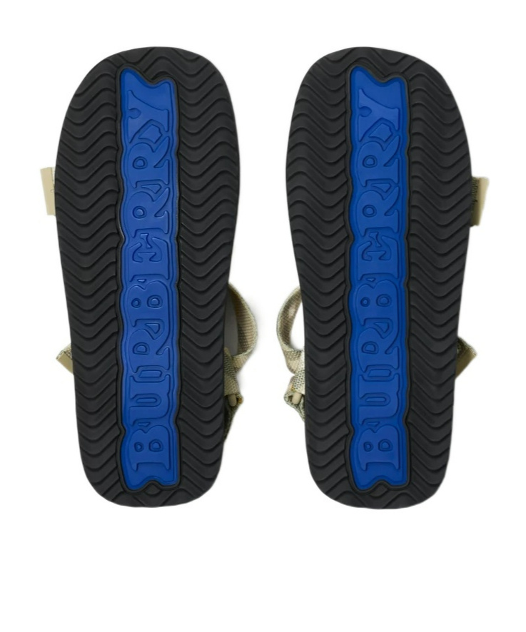 Burberry Check Trek Double-strap Sandals In Black