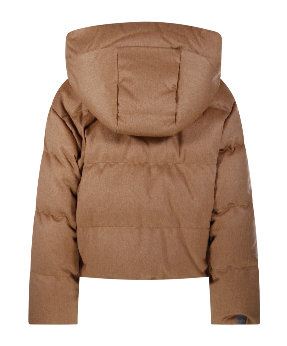 Max Mara Hooded Down Jacket In Brown