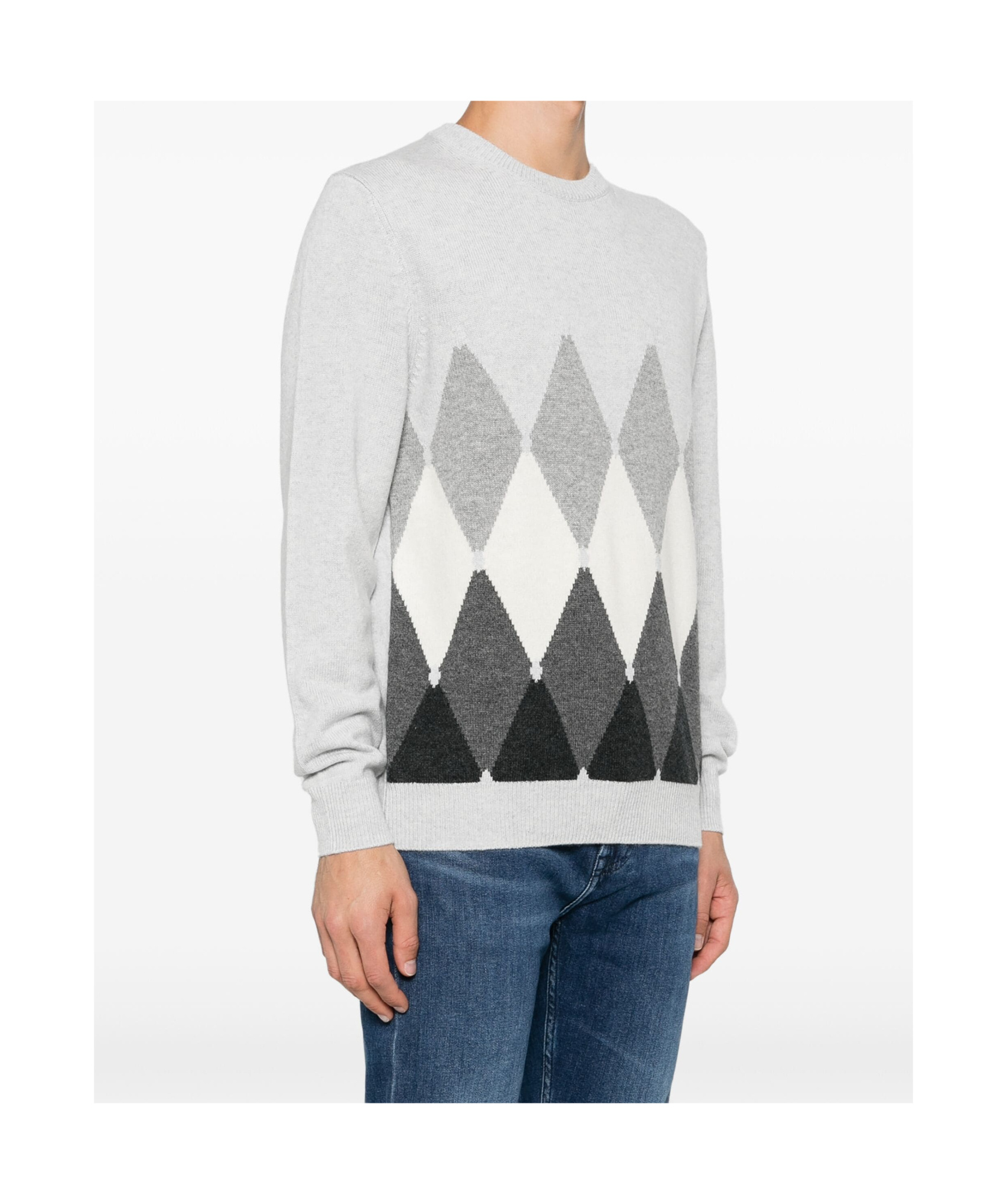 Ballantyne Diamond-pattern V-neck Sweater