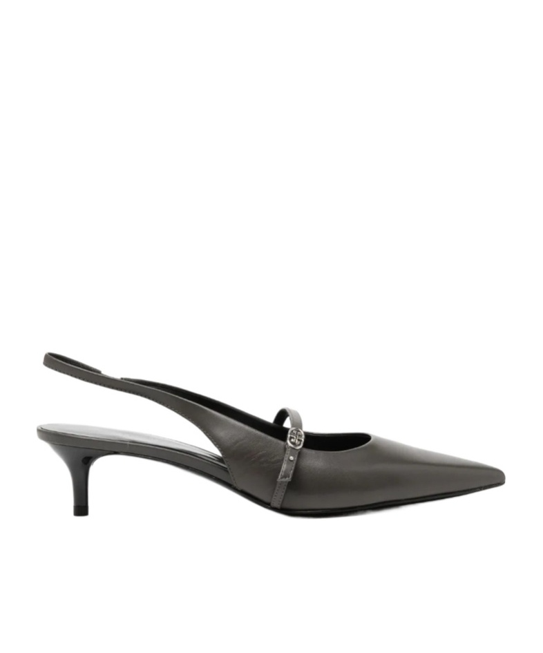 Tory Burch 45mm Logo-buckle Pumps In Gray