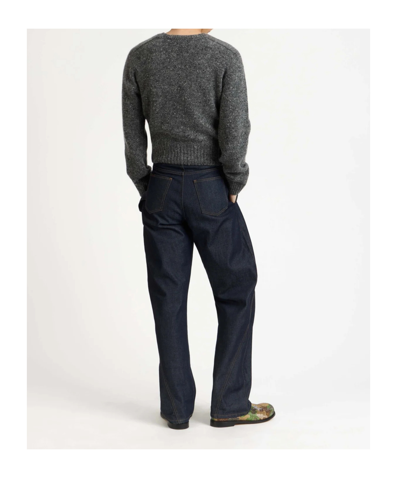 Jw Anderson Twisted Workwear Jeans In Blue