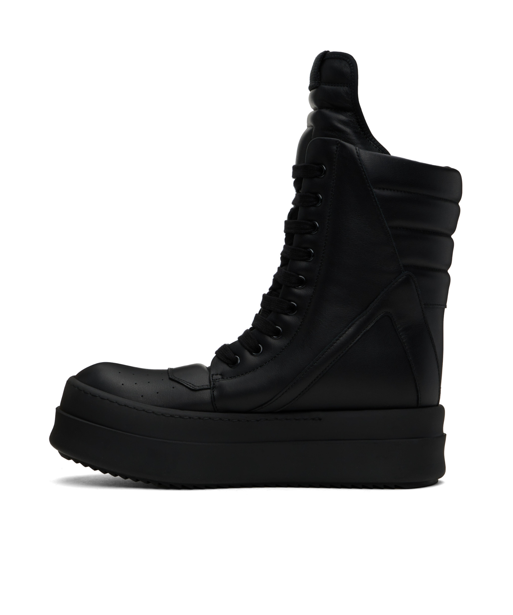 Rick Owens Mega Geobasket High-top Casual Shoes In Black