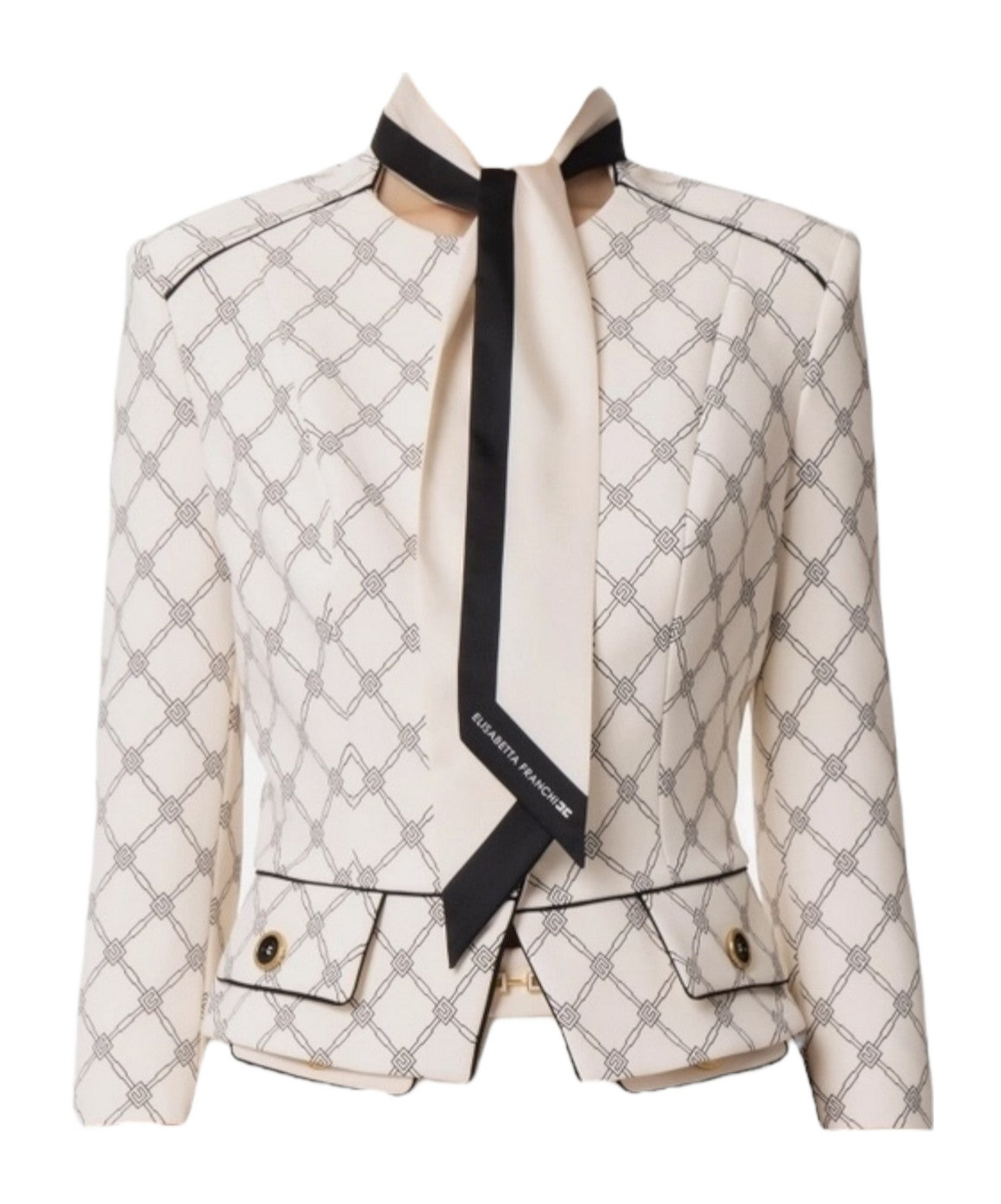 Elisabetta Franchi Light Beige Tailored Jacket In White