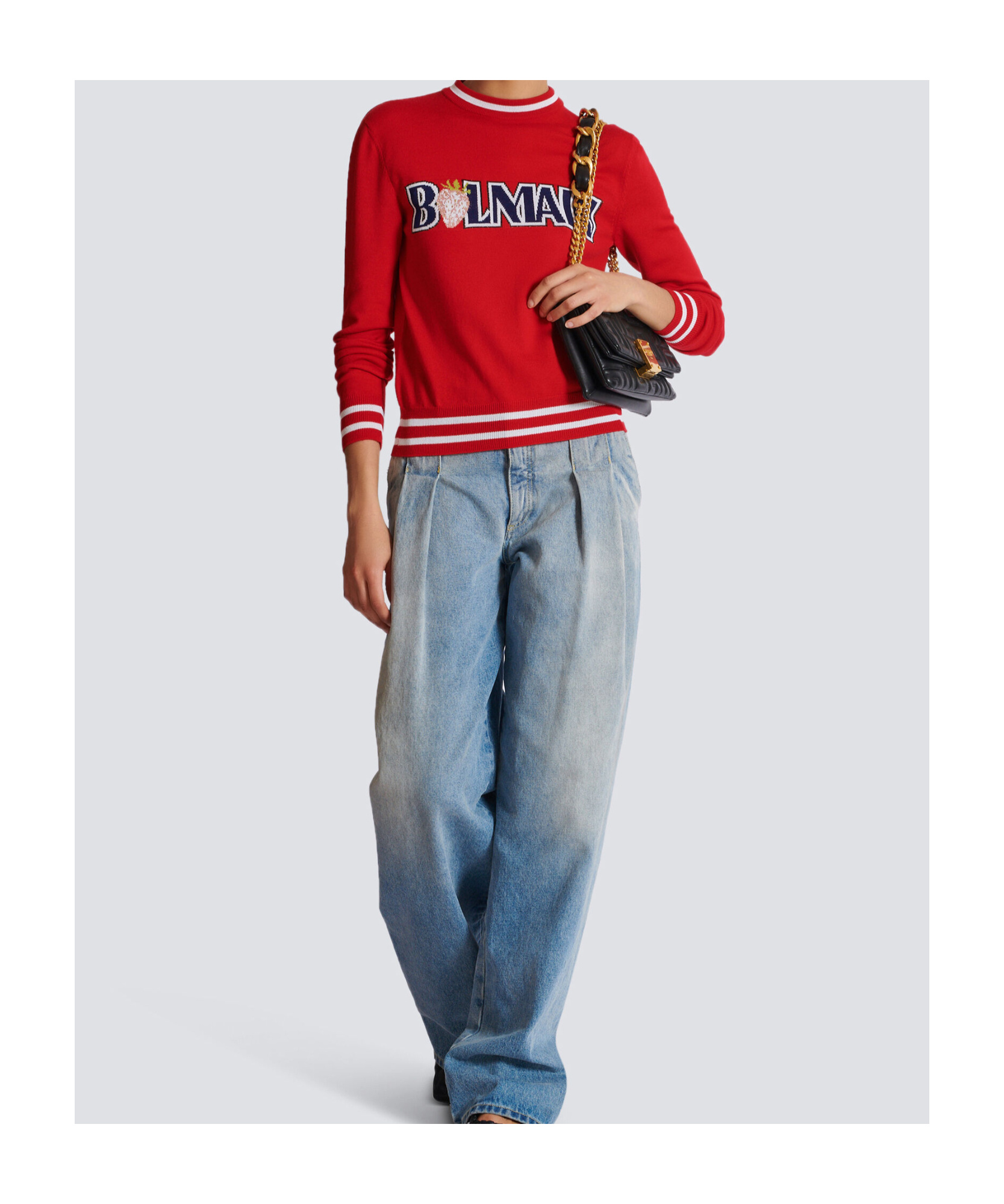 BALMAIN WOOL BALMAIN STRAWBERRY JUMPER