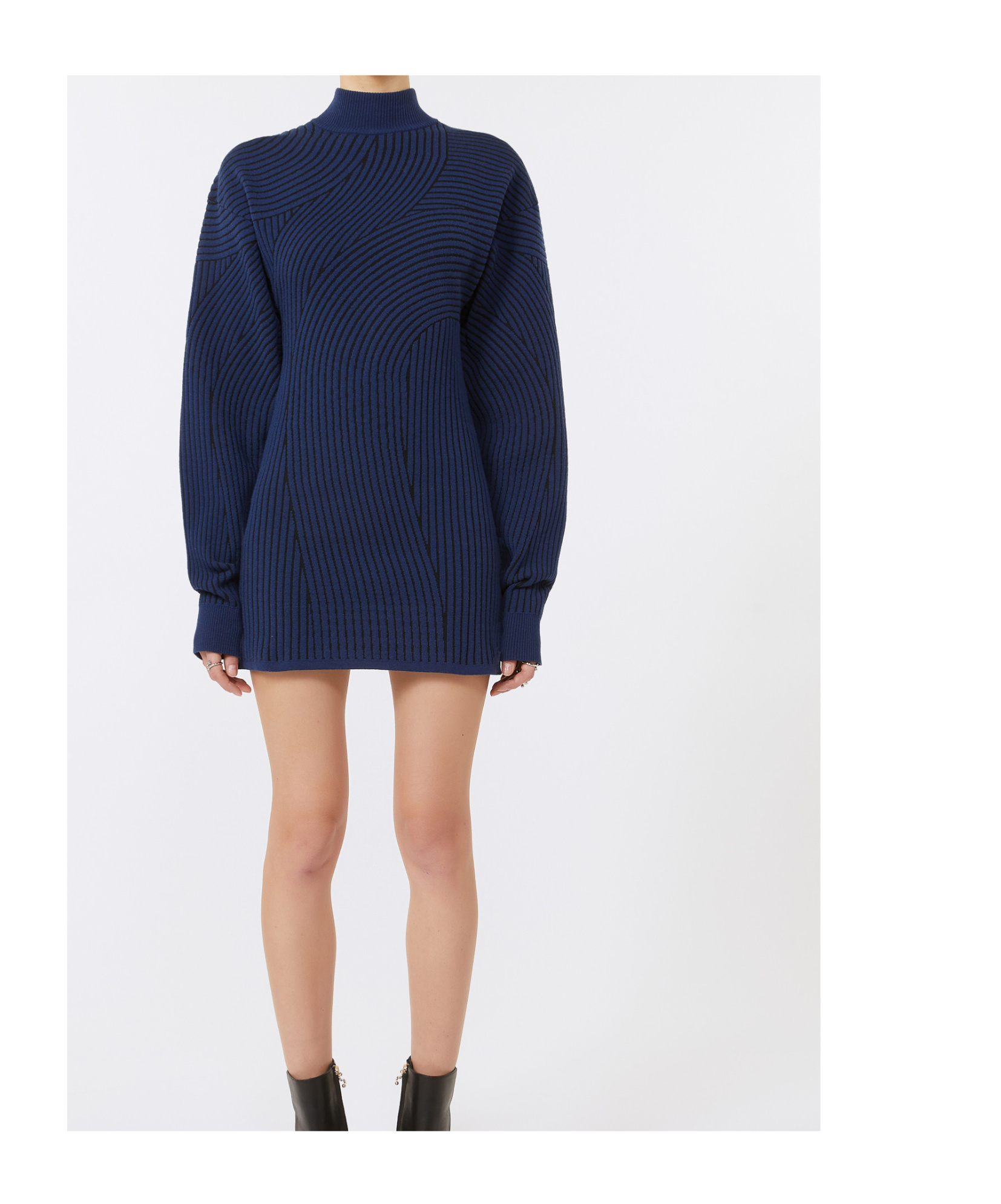 Sportmax 3d Jacquard Knit Dress In Blue
