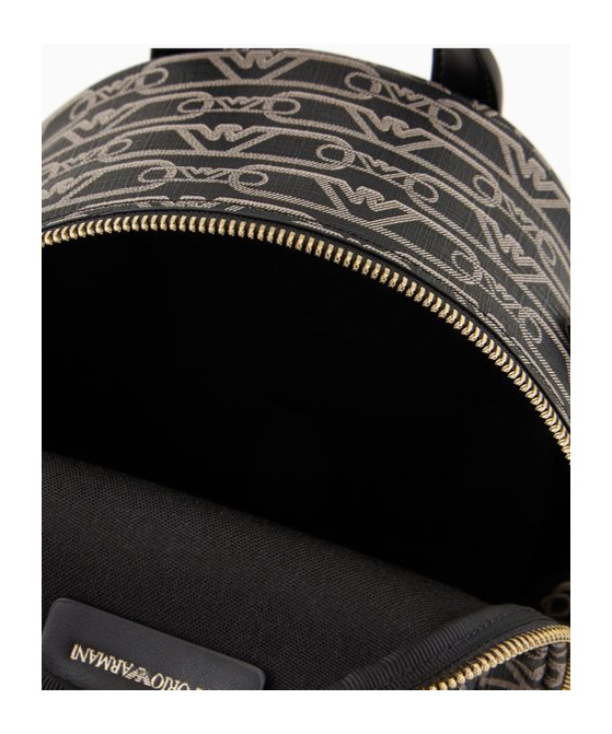 Shop Emporio Armani Jacquard-print Backpack In Black