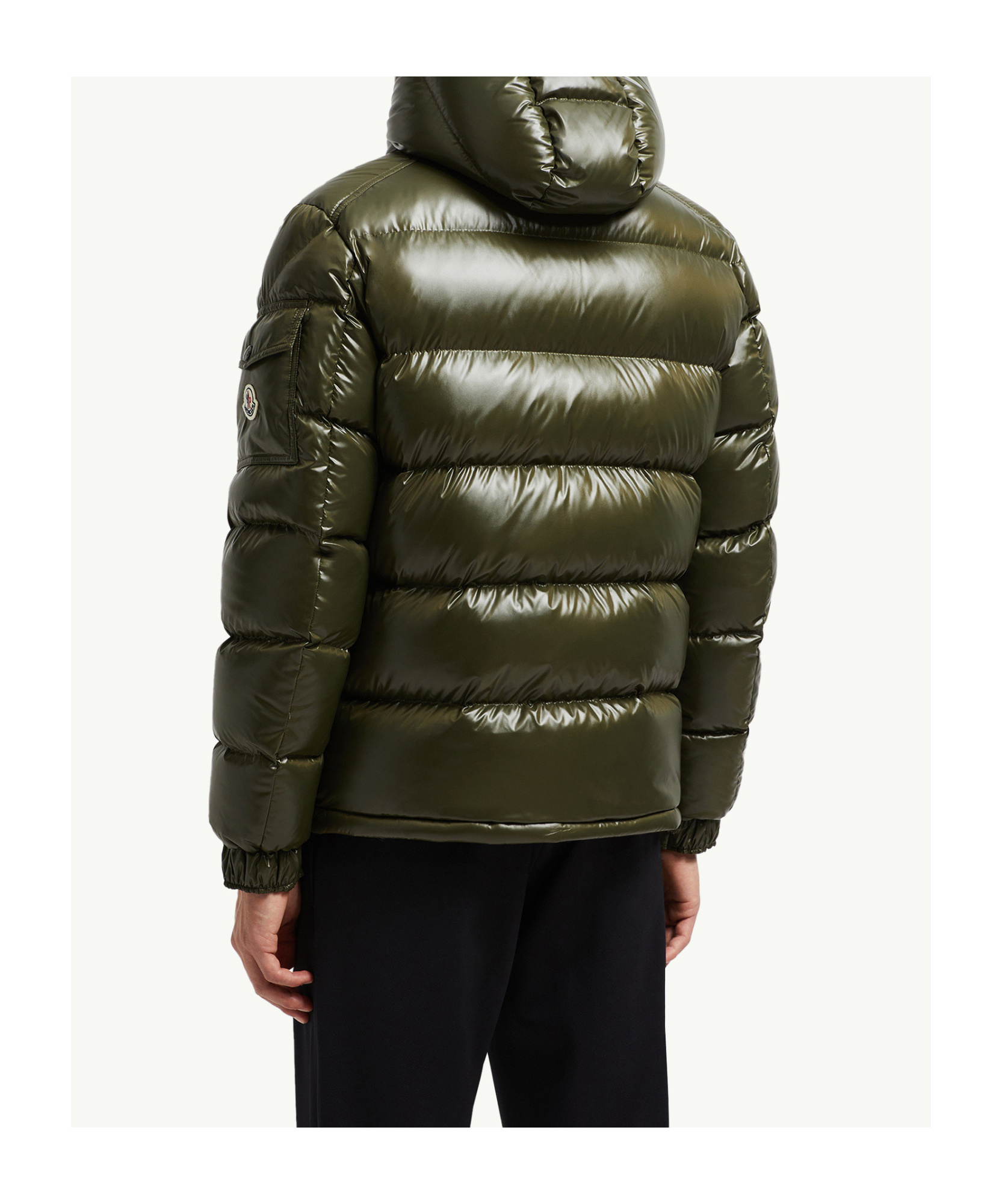 Moncler Maya Hooded Short Down Jacket In Green