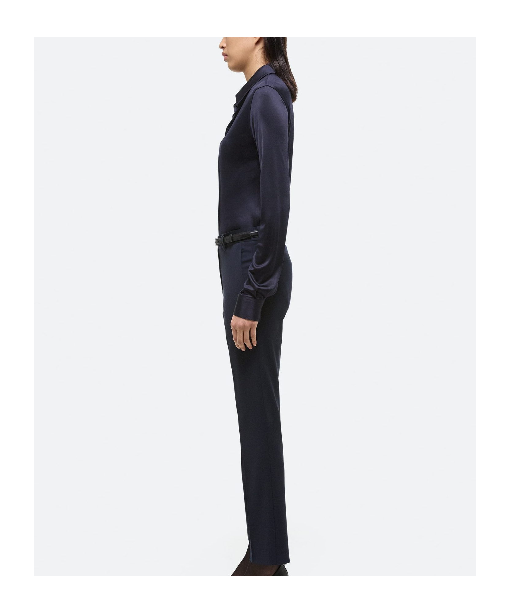 Helmut Lang Pure Wool Trousers In Navy
