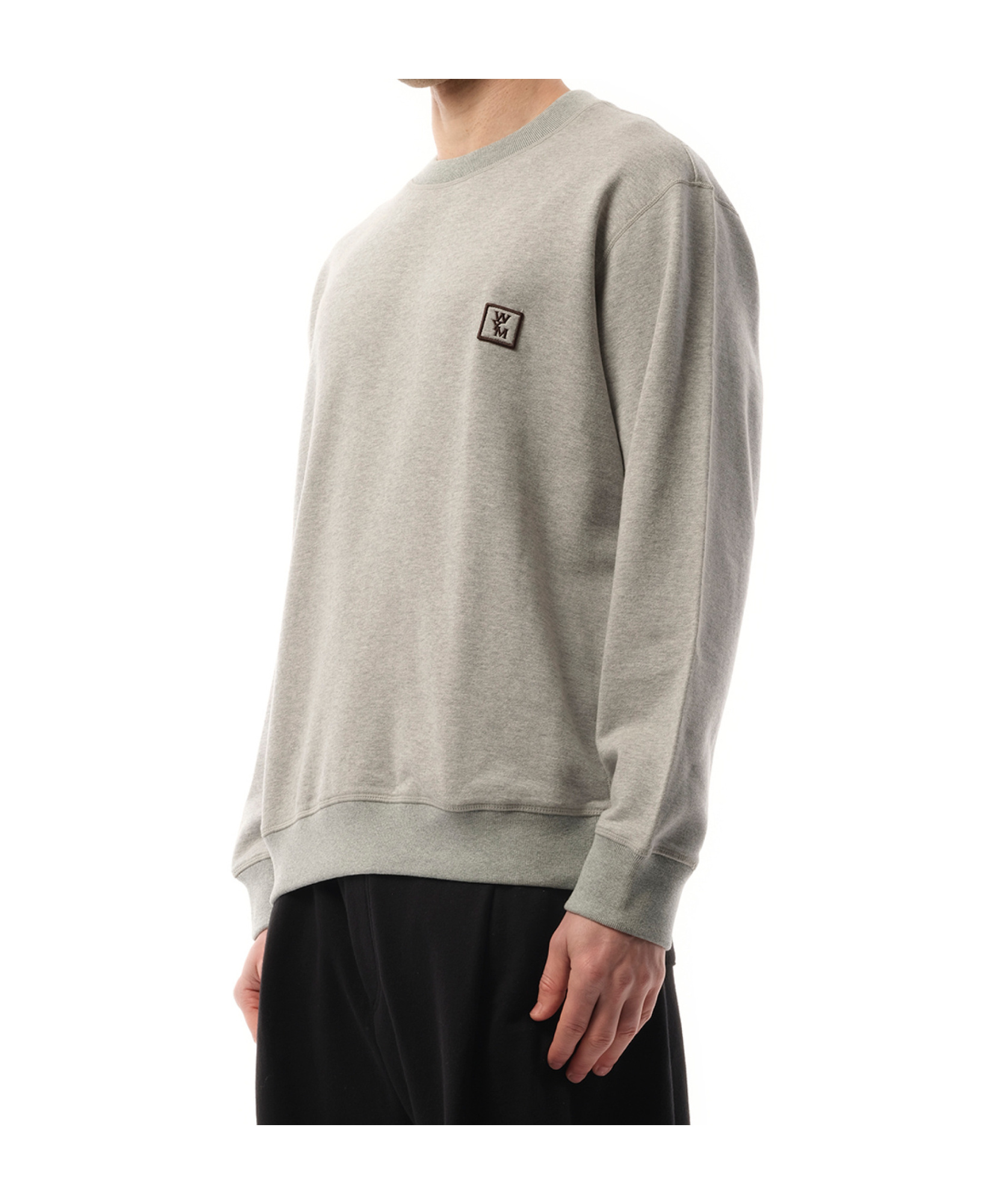 Wooyoungmi Round-collar Long-sleeve Hoodie In Gray